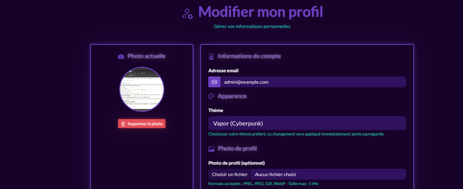 Interface utilisateur myAvatar