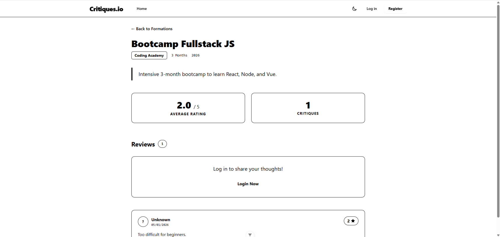 Catalogue des formations